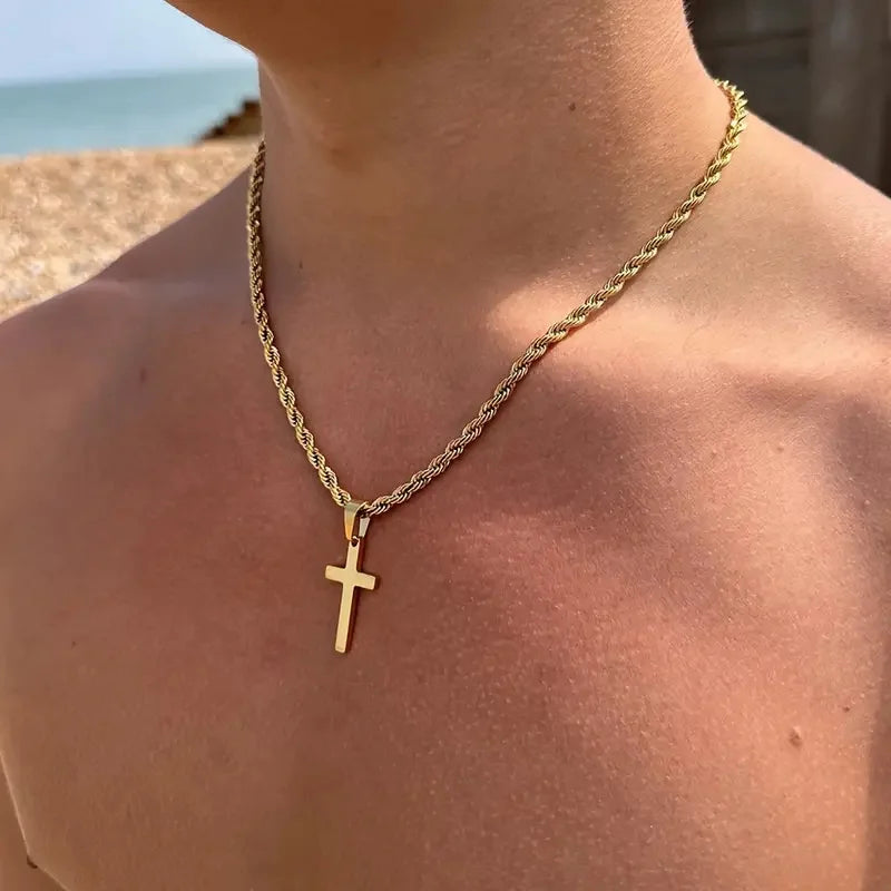 Cross Pendant Necklace for Men-Women