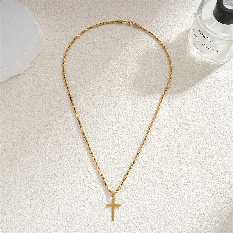 Cross Pendant Necklace for Men-Women